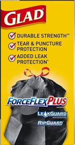 img 3 attached to 🗑️ Glad ForceFlexPlus Drawstring Large Trash Bags - 30 Gallon Size, 50 Count (Varied Packaging)