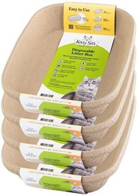 img 4 attached to 🐱 Kitty Sift Disposable Cat Litter Box, Large Size 13.8 x 17.8 x 4 inches (Pack of 12) - Eco-Friendly, Plastic Free, Made from 100% Post Consumer Waste Recycled Cardboard