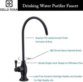 img 3 attached to 🚰 Oil Rubbed Bronze Brass Water Filtration Faucet by Delle Rosa - Ideal for Under Sink Water Filter System, Kitchen Bar Sink, and Drinking Water Purification