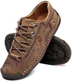 img 4 attached to Genuine Leather Lightweight Handmade Comfortable Men's Shoes and Loafers & Slip-Ons