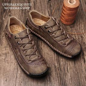 img 3 attached to Genuine Leather Lightweight Handmade Comfortable Men's Shoes and Loafers & Slip-Ons