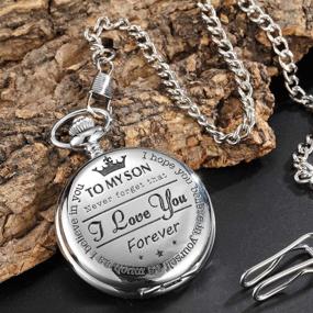 img 1 attached to ⌚ Elegant Silver Pocket Watches Forever Engraved: Timeless Beauty