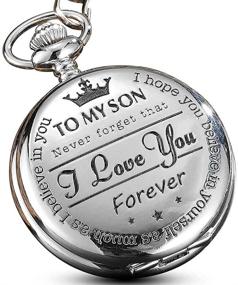 img 4 attached to ⌚ Elegant Silver Pocket Watches Forever Engraved: Timeless Beauty