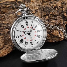 img 3 attached to ⌚ Elegant Silver Pocket Watches Forever Engraved: Timeless Beauty