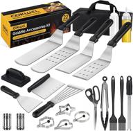 🔥 complete 22 piece griddle accessories kit for blackstone and camp chef - professional bbq grill spatula set with scraper, bottle, tongs, and egg rings by cokwel logo