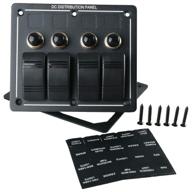 amarine made 4 gang aluminium led rocker switch panel with circuit breaker - waterproof marine boat rv switch panel логотип