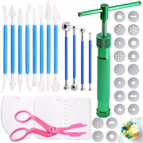 img 4 attached to 🍰 Keadic 37-Piece Clay Fondant Extruder Cake Decorating Set: Ultimate Sugar Modeling Tool Kit with Clay Extruder Gun, 20 Tip Disks, and Ball Stylus Dotting Tool