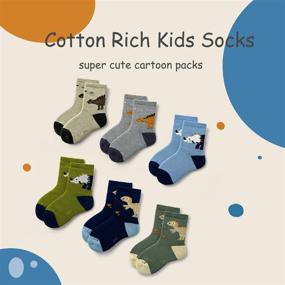 img 3 attached to 🧦 Warm Boys Winter Socks - Thick Cotton Thermal Crew Socks for Kids, Pack of 6