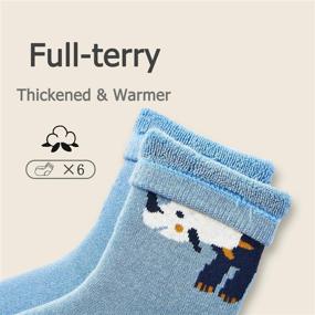 img 2 attached to 🧦 Warm Boys Winter Socks - Thick Cotton Thermal Crew Socks for Kids, Pack of 6