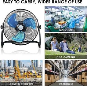 img 1 attached to ⚡ Wireless Rechargeable Table Fan - 14 INCH with Solar Panel and AC Charger Dual Input for Household, Camping, and Fishing Outdoors