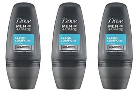 img 1 attached to 💦 Dove Men Clean Comfort Antiperspirant Deodorant Roll-On Pack with 3 Bottles, 50ml (1.7 Fluid Ounce) each