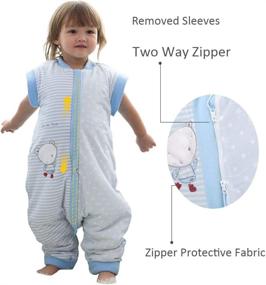 img 1 attached to Baby Wearable Blanket: Leg Cotton Sleep Sack for Walkers & Toddlers - Comfortable Sleeping Bag for Kids, Cotton Sleepwear, Tog 1.8