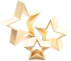 img 4 attached to Creative DIY Project: Unleash Your Artistic Side with Unfinished Wood Framed Stars, Ideal for Home Decor, Painting, and Crafts (3 Pack)