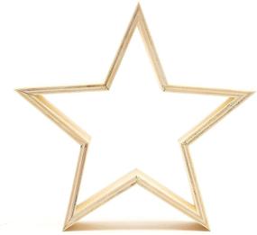 img 2 attached to Creative DIY Project: Unleash Your Artistic Side with Unfinished Wood Framed Stars, Ideal for Home Decor, Painting, and Crafts (3 Pack)