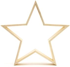 img 3 attached to Creative DIY Project: Unleash Your Artistic Side with Unfinished Wood Framed Stars, Ideal for Home Decor, Painting, and Crafts (3 Pack)