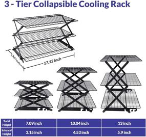 img 3 attached to 🍪 Geesta Stackable Collapsible Cooling Rack with 3 Adjustable Settings - Ideal for Cookies Baking, Roasting, and Cooking