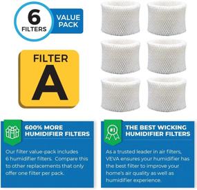 img 1 attached to 🌬️ Premium Humidifier Filter Replacements 6 Pack - Compatible with Honeywell Filter A, HAC-504, HAC-504AW, HCM 350, and Other Cool Mist Models by VEVA