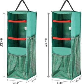 img 3 attached to 🎁 Tiny Tim Totes 83-DT5576 5713 Four Sided Premium Hanging Gift Wrap and Bag Organizer 2-Pack - Green: Ultimate Storage Solution