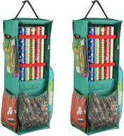 🎁 tiny tim totes 83-dt5576 5713 four sided premium hanging gift wrap and bag organizer 2-pack - green: ultimate storage solution logo