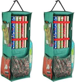 img 4 attached to 🎁 Tiny Tim Totes 83-DT5576 5713 Four Sided Premium Hanging Gift Wrap and Bag Organizer 2-Pack - Green: Ultimate Storage Solution