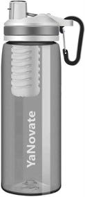 img 4 attached to 🌊 YaNovate Filtered Water Bottle: Portable 2-Stage Integrated Water Purifier for Camping, Sports, Hiking - BPA Free, 26 Oz