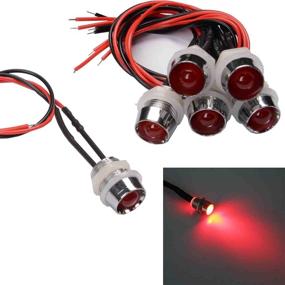 img 4 attached to JWJAN 6Pcs Red LED Metal Signal Indicator Light 12V/24V 12Mm 1/2&#34