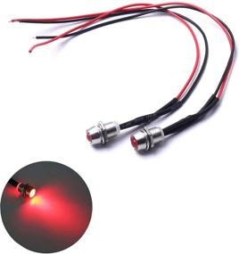 img 1 attached to JWJAN 6Pcs Red LED Metal Signal Indicator Light 12V/24V 12Mm 1/2&#34