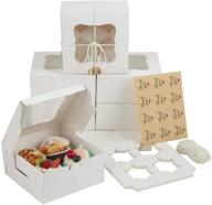 🧁 st.lorian cupcake boxes: 15-pack, 4 holder carriers with twine and stickers - ideal multipurpose cupcake gift boxes for baked goods логотип