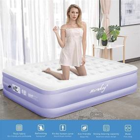 img 3 attached to MIRAKEY Queen Air Mattress with Built-in Pump, Inflatable Bed 18-inch Double High for Camping & Home Use - Raised Airbed, Fast Inflation, Comfortable Top for Kids & Adults, 80x60x18in, 650lb MAX - Includes Carry Bag