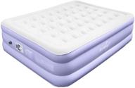 mirakey queen air mattress with built-in pump, inflatable bed 18-inch double high for camping & home use - raised airbed, fast inflation, comfortable top for kids & adults, 80x60x18in, 650lb max - includes carry bag logo