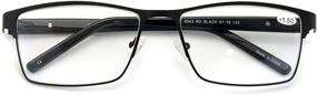 img 4 attached to 💼 Stylish and Functional: Men's Premium Rectangle Metal Reading Glasses - Extra Large Size, Wide Frame - 152mm Width