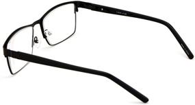 img 1 attached to 💼 Stylish and Functional: Men's Premium Rectangle Metal Reading Glasses - Extra Large Size, Wide Frame - 152mm Width