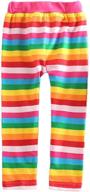 🌈 vikita girls' cotton rainbow stripe leggings - fashionable and cozy girls' clothing logo