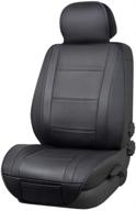 enhance your car interior with amazon basics deluxe sideless universal fit leatherette seat cover, black logo