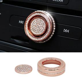 img 4 attached to 💎 Enhanced Mercedes Benz Interior Multimedia Volume Audio Knobs with TopDall Bling Crystal Diamond Accessory