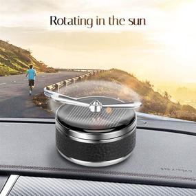img 2 attached to 🚗 Solar-Powered QBUC Car Air Freshener: Rotating Cologne Aromatherapy Diffuser for Car, Home, Office - Essential Oil Diffuser for Interior Decoration (Mini-Leather Black)