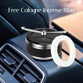 img 3 attached to 🚗 Solar-Powered QBUC Car Air Freshener: Rotating Cologne Aromatherapy Diffuser for Car, Home, Office - Essential Oil Diffuser for Interior Decoration (Mini-Leather Black)