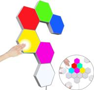 🔳 6 pack hexagon wall light multicolored: smart led touch-sensitive rgb night light for diy geometry splicing, ideal for bedroom, living/gaming room, hallway, and party decor - fixed color логотип