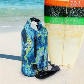 img 2 attached to SNAILMAN 10L Waterproof Dry Bag Backpack with Phone Zipper Pocket - Ideal for Swimming, Boating, Kayaking, Camping and Beach Activities (Graffiti Design)
