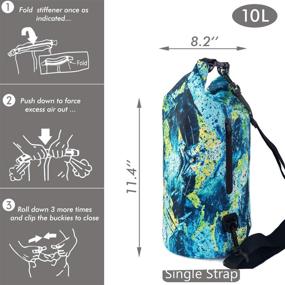 img 1 attached to SNAILMAN 10L Waterproof Dry Bag Backpack with Phone Zipper Pocket - Ideal for Swimming, Boating, Kayaking, Camping and Beach Activities (Graffiti Design)