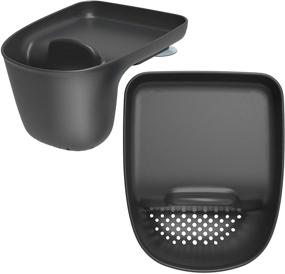 img 4 attached to 🧽 Pack of 2 MR.SIGA Sink Caddy with Suction Cup for Kitchen, Sponge and Scouring Pad Holder - Black