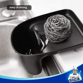 img 1 attached to 🧽 Pack of 2 MR.SIGA Sink Caddy with Suction Cup for Kitchen, Sponge and Scouring Pad Holder - Black