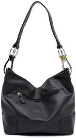 img 2 attached to Fashion Classic Satchel Handbag Medium Pewter Women's Handbags & Wallets in Hobo Bags