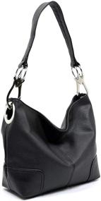 img 3 attached to Fashion Classic Satchel Handbag Medium Pewter Women's Handbags & Wallets in Hobo Bags