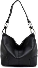 img 4 attached to Fashion Classic Satchel Handbag Medium Pewter Women's Handbags & Wallets in Hobo Bags