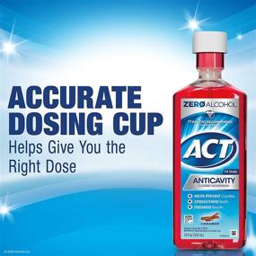 img 2 attached to ACT Anticavity Zero Alcohol Fluoride Mouthwash 18 fl. oz. - Accurate Dosing Cup & Cinnamon Freshness