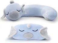 🐉 cute dragon dratini plush neck u-shaped travel pillow - anime neck pillow with sleeping eye mask - japanese anime stuffed cervical neck pillow eye covers - kawaii travel pillow for car airplane train logo