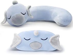 img 3 attached to 🐉 Cute Dragon Dratini Plush Neck U-Shaped Travel Pillow - Anime Neck Pillow with Sleeping Eye Mask - Japanese Anime Stuffed Cervical Neck Pillow Eye Covers - Kawaii Travel Pillow for Car Airplane Train