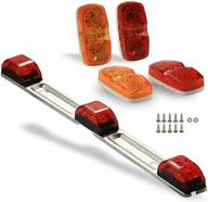🚧 set of 4 waterproof led id light bar and trailer lights for trucks, boats, campers, rvs - submersible red taillights for rear and side, including surface mount clearance and license plate markers. logo