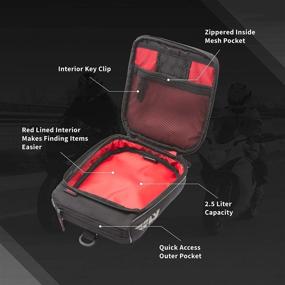 img 2 attached to 🏍️ Карман FLY Racing Mini Tank Bag: Непревзойденный мотоциклетный спутник с емкостью 2,5 литра и гарантией сухости